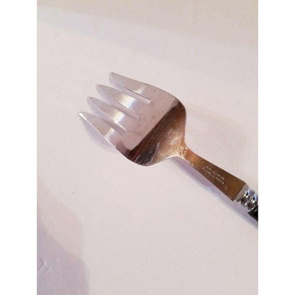 Ginkgo 18/8 Stainless Flatware Black Handle Cold Meat Fork 8 1/2" Korea - Picture 5 of 7